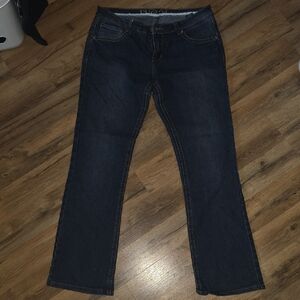 Rue21 Dark Blue Denim with Tan Stitching